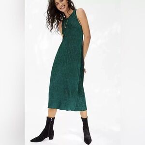 Anthropologie Maeve Adrienne Twist Back Velvet Midi Dress Green Size Small